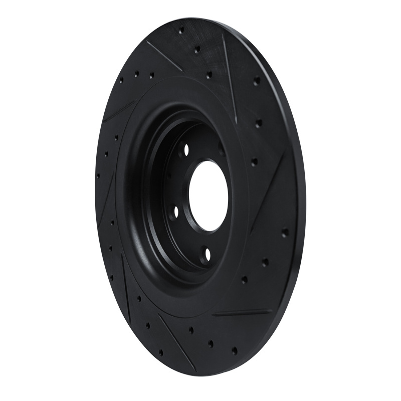 Mazda CX-9 Brake Rotor (1) - Rear Left - R1 Concepts - Drilled & Slotted - Black - `16-`23